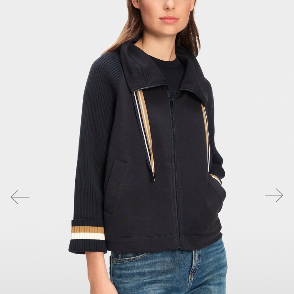 Marc Cain Navy Sports Jacket sweatshirt size 12